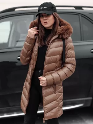 Dámsky kabát DSTREET CRYSTAL TY4774 KARAMEL