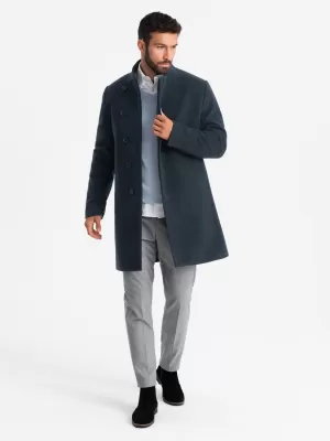 Pánsky kabát OMBRE om-cowc-0120 Navy BLUE