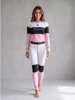Dámske prémiové funkčné termo nohavice ALTISPORT VOJ/ALW051TER02 BIELA RUŽOVÁ