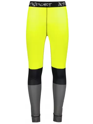 Prémiové pánske funkčné termo nohavice ALTISPORT VOJ/ALM051TER02 NEÓNOVÁ ŽLTÁ/ŠEDÁ