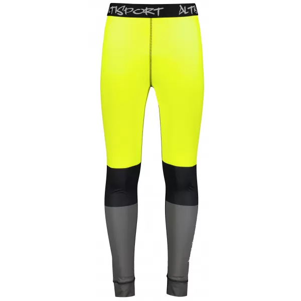  Prémiové pánske funkčné termo nohavice ALTISPORT VOJ/ALM051TER02 NEÓNOVÁ ŽLTÁ/ŠEDÁ 