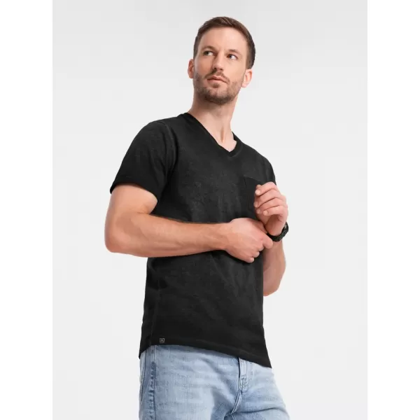  Pánske tričko OMBRE OM-TSCT-22SS-002 ČIERNA 