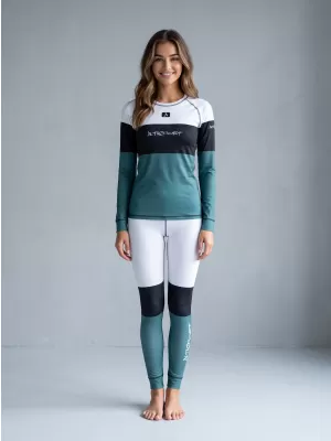 Dámske prémiové funkčné termo nohavice ALTISPORT VOJ/ALW051TER02 BIELA ZELENÁ