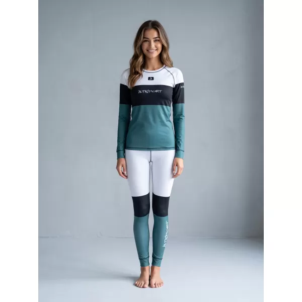  Dámske prémiové funkčné termo nohavice ALTISPORT VOJ/ALW051TER02 BIELA ZELENÁ 