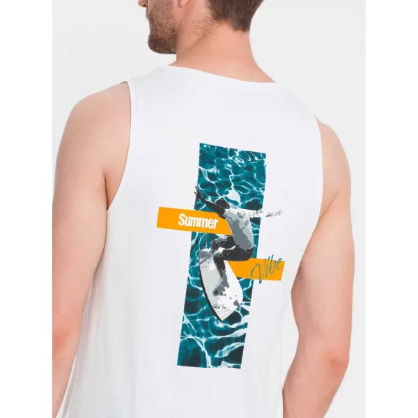  Pánske tielko OMBRE OM-TSTT-0191 WHITE 