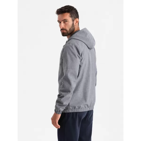  Pánska OMBRE om-janp-0136 šedá bunda 