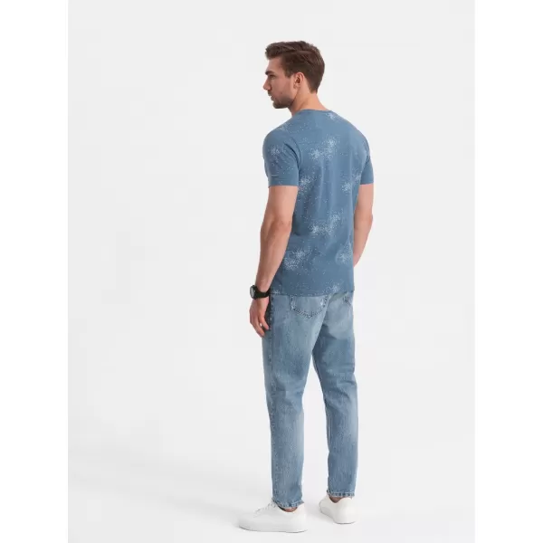  Pánske tričko OMBRE OM-TSFP-0179 Blue Denim 