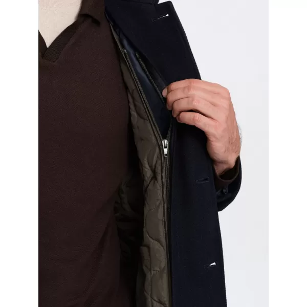  Pánsky kabát OMBRE om-kowc-0106 NAVY BLUE 