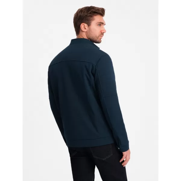  Pánska bunda OMBRE OM-JALP-0157 NÁMORNÍCKA MODRÁ 