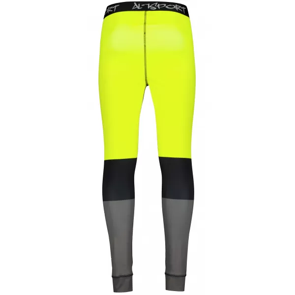  Prémiové pánske funkčné termo nohavice ALTISPORT VOJ/ALM051TER02 NEÓNOVÁ ŽLTÁ/ŠEDÁ 
