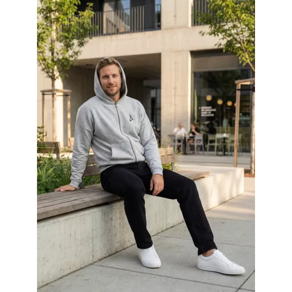  Pánska mikina na zips z 90. rokov ALTISPORT BYB/ALM002BY254 TMAVOSIVÝ MELÍR 
