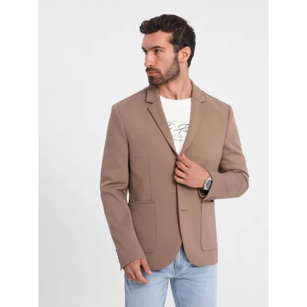  Pánska bunda OMBRE om-blzb-0127 tmavá béžová 