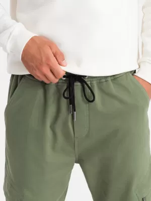 Pánske nohavice OMBRE om-pajo-0199 Olive