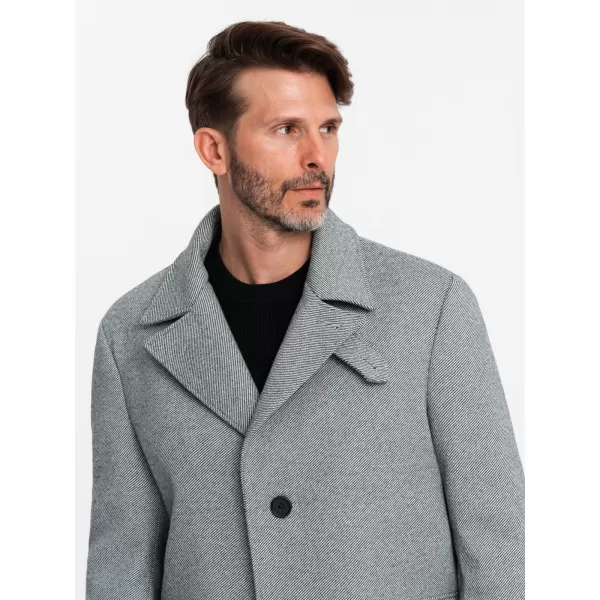  Pánsky kabát OMBRE OM-COWC-0108 SIVÁ 