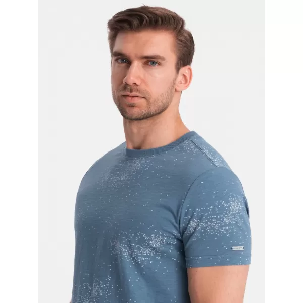  Pánske tričko OMBRE OM-TSFP-0179 Blue Denim 