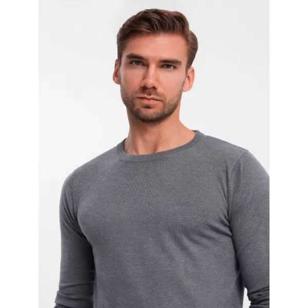 Pánsky sveter OMBRE om-swbs-0106 šedá melange 