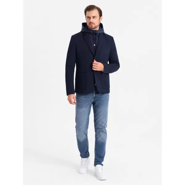 Pánska bunda OMBRE om-blzb-0133 NAVY BLUE 