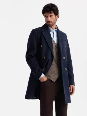 Pánsky kabát OMBRE Om-Cowc-0109 Indigo