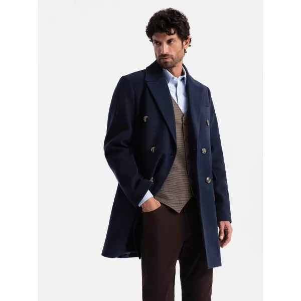  Pánsky kabát OMBRE Om-Cowc-0109 Indigo 