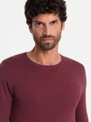 Pánsky sveter OMBRE om-swbs-0106 Burgundsko