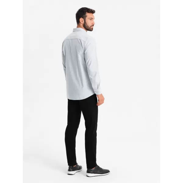  Pánska košeľa OMBRE om-shos-0172 svetlo šedá 