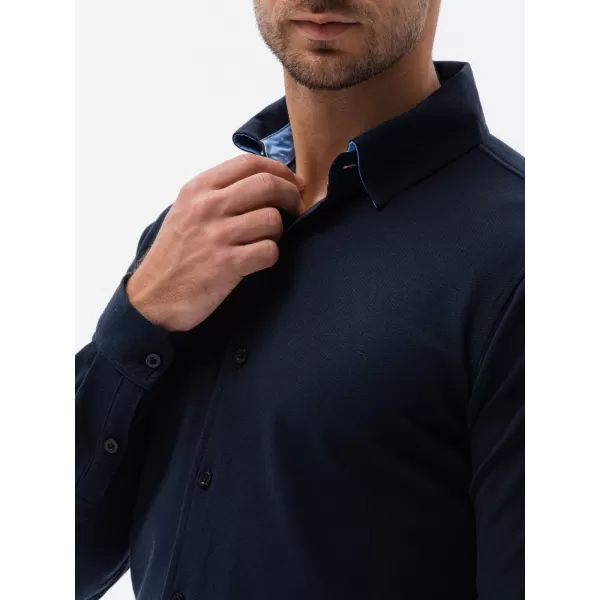  Pánska košeľa OMBRE om-shcs-0177 Navy modrá 
