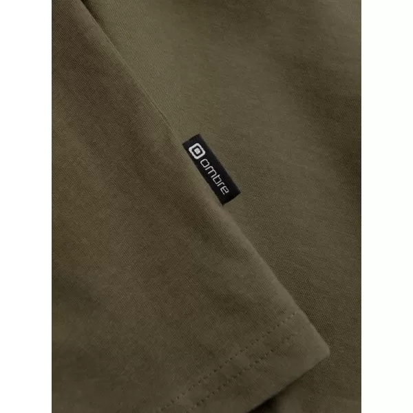  Pánske tričko s dlhým rukávom OMBRE om-lsbl-0108 Dark Olive 