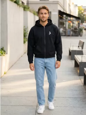 Pánska mikina na zips z 90. rokov ALTISPORT BYB/ALM002BY254 ČIERNA
