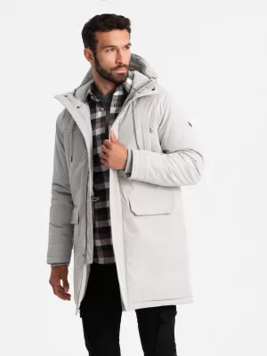 Pánska bunda OMBRE om-jalj-0166 krém