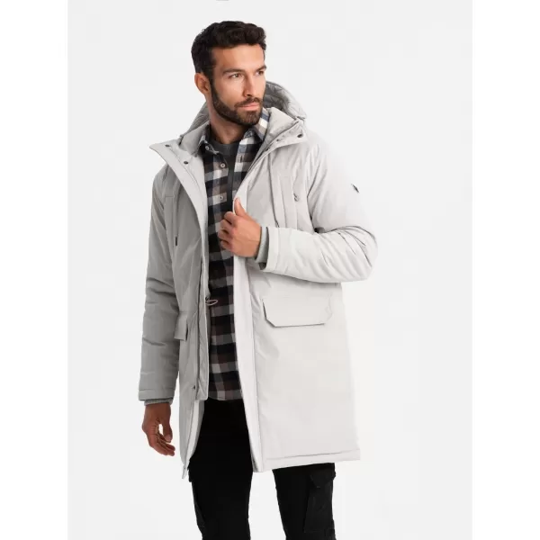  Pánska bunda OMBRE om-jalj-0166 krém 