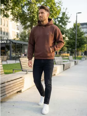 Pánska mikina ALTISPORT BYB/ALM002BY284 ČOKOLÁDOVO HNEDÁ