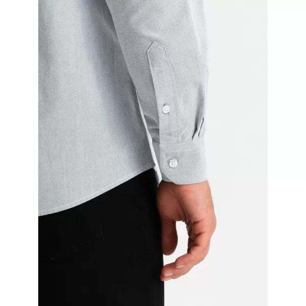  Pánska košeľa OMBRE om-shos-0172 svetlo šedá 