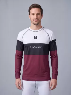 Prémiové pánske funkčné termo tričko s dlhým rukávom ALTISPORT VOJ/ALM051TER01 BORDOVÁ
