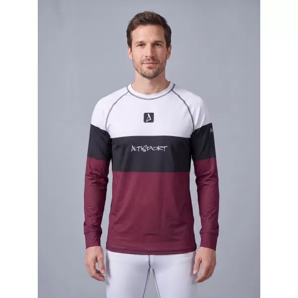  Prémiové pánske funkčné termo tričko s dlhým rukávom ALTISPORT VOJ/ALM051TER01 BORDOVÁ 