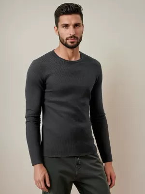 Pánsky sveter DSTREET wx2293 TMAVO ŠEDÁ