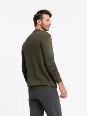 Pánsky sveter OMBRE OM-SWTN-0100 KAKI