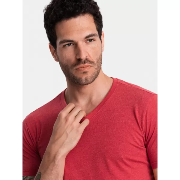  Pánske tričko OMBRE om-tsbs-0145 Red Melange 