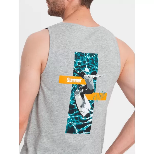  Pánske tielko OMBRE OM-TSTT-0191 GREY MELANGE 