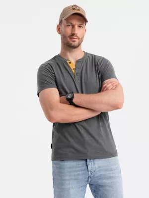Pánske tričko OMBRE OM-TSCT-0155 Tmavo šedá