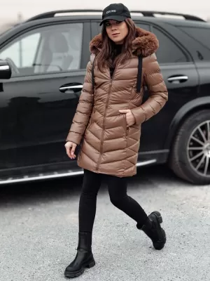 Dámsky kabát DSTREET CRYSTAL TY4774 KARAMEL