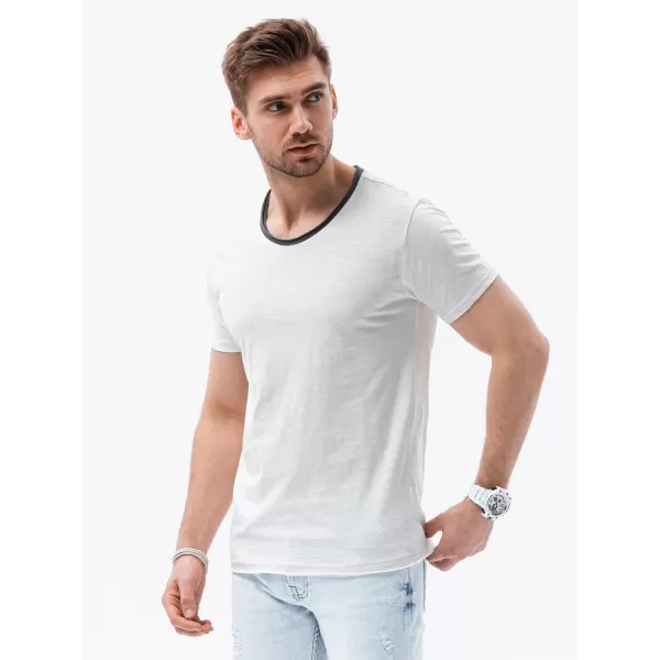 Pánske tričko OMBRE OM-TSCT-22SS-004 ECRU 