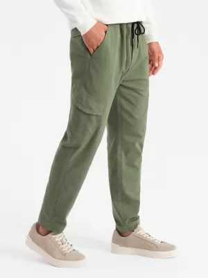 Pánske nohavice OMBRE om-pajo-0199 Olive