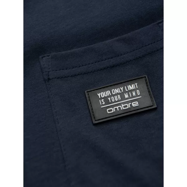  Pánske tričko OMBRE om-tsct-0109 NAVY BLUE 