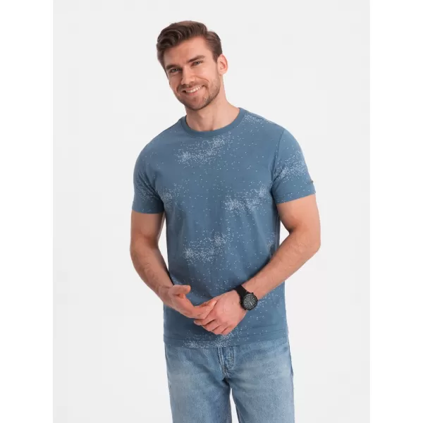  Pánske tričko OMBRE OM-TSFP-0179 Blue Denim 