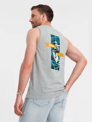 Pánske tielko OMBRE OM-TSTT-0191 GREY MELANGE