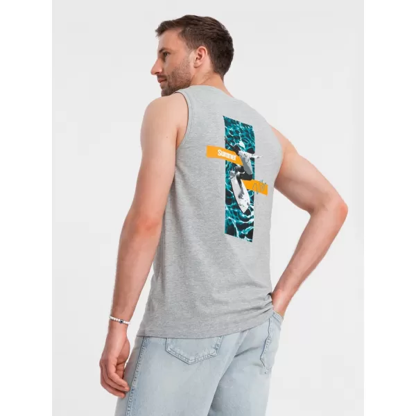  Pánske tielko OMBRE OM-TSTT-0191 GREY MELANGE 