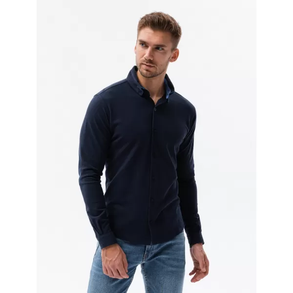  Pánska košeľa OMBRE om-shcs-0177 Navy modrá 