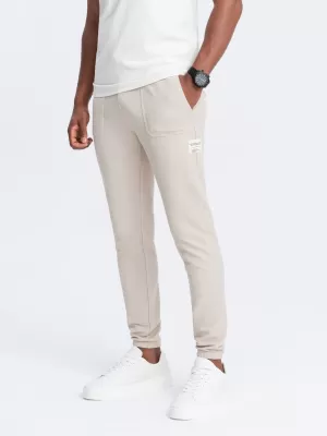 Pánske tepláky OMBRE Om-Pask-0211 Light BEIGE