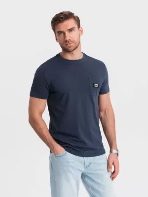 Pánske tričko OMBRE om-tsct-0109 NAVY BLUE