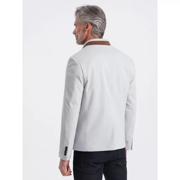  Pánska bunda OMBRE om-blzb-0131 šedá melange 